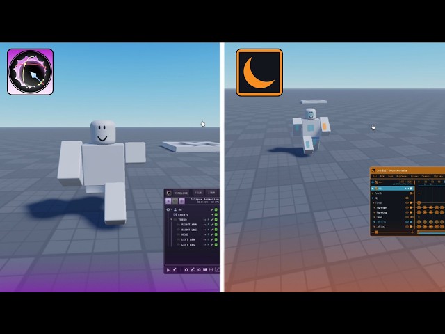 Walking Animation in Moon Animator VS Eclipse Animator