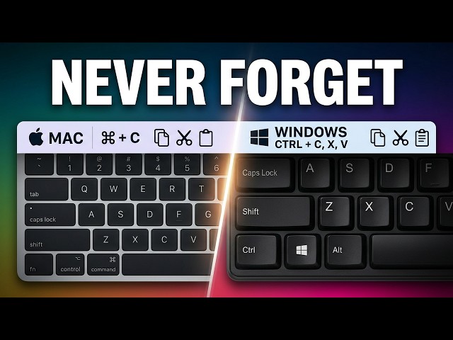 How to Cut, Copy and Paste  on Mac vs. Windows | Never Forget Again!