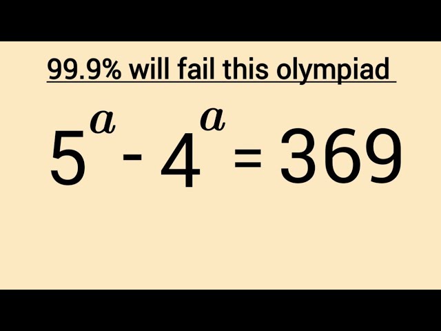 Can you solve A Nice Maths Problem in 10 seconds? | USA Olympiad | a=?