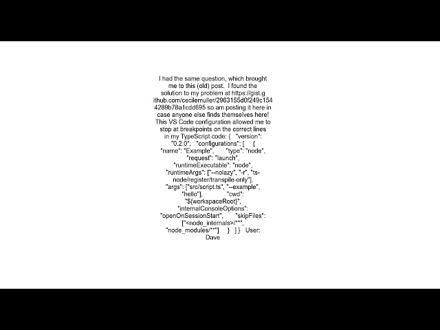How to debug Typescript code in Visual Studio Code with ts node dev and correct line numbers