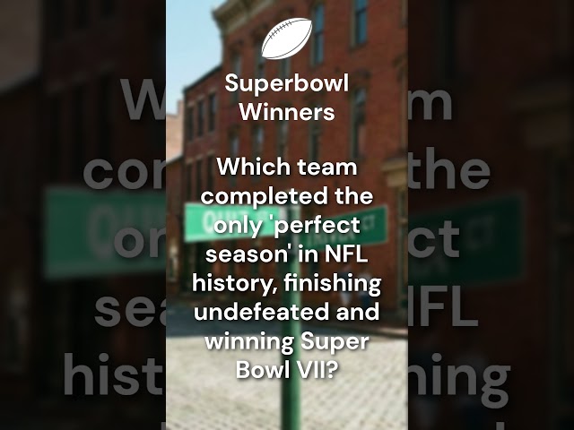 Superbowl Winners Trivia (Part 1)