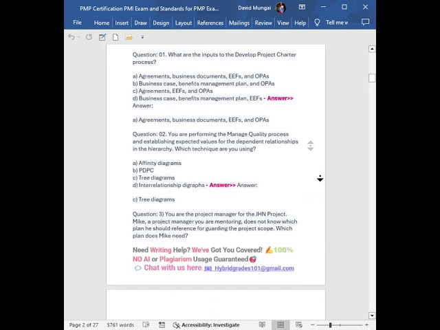 PMP Certification PMI Exam and Standards for PMP Exam 2024 Review docx