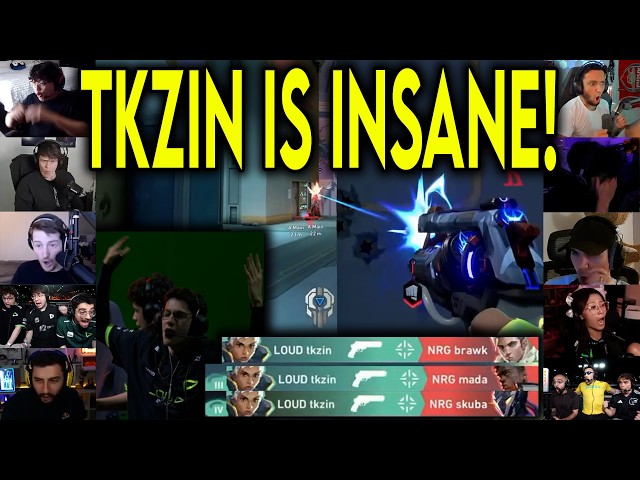 Valorant Streamers React To LOUD tkzin HITTING THE CRAZIEST 4k Against NRG In VCT
