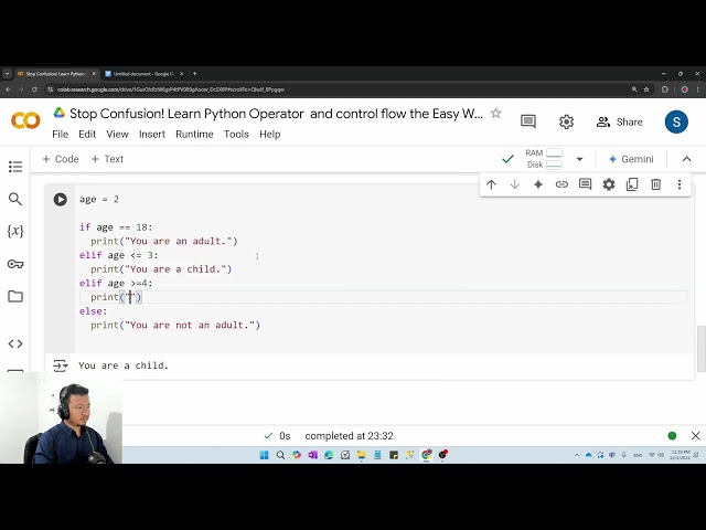 Operator and Control flow in Python
