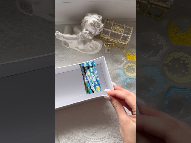 Mini beadwork on a loom — “Starry Night”🌠✨#asmr #_victorianism_ #rec #beads #tutorial #beaded