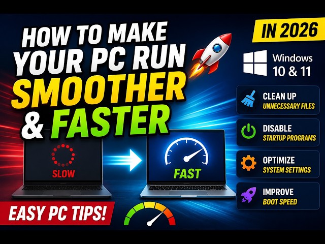 How to Make Your PC Run Smoother & Faster 🚀 | Easy PC Tips for Windows 10 & 11 in 2026