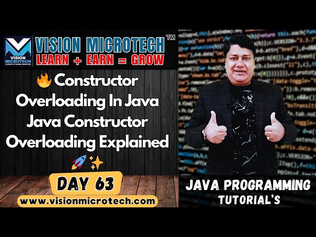 🔥 Constructor Overloading In Java | Java Constructor Overloading Explained 🚀 ✨