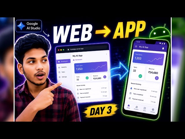 How I Converted My AI Web App to Android App 📱 | Day 3 @CodeWithHarry 