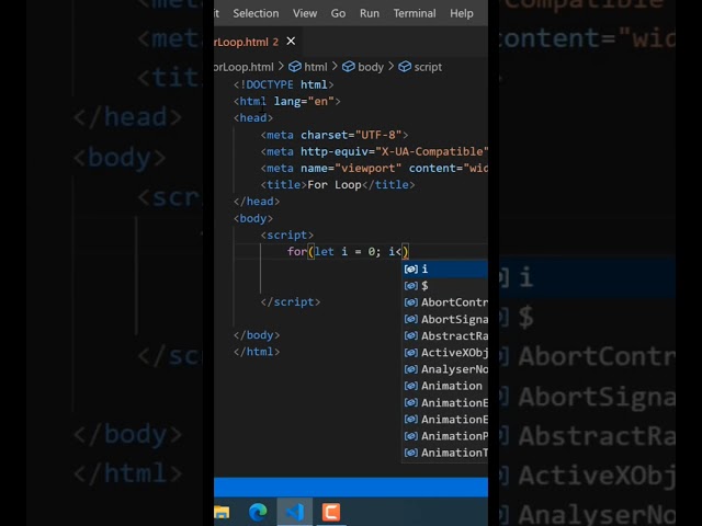 how to make a for loop in javascript