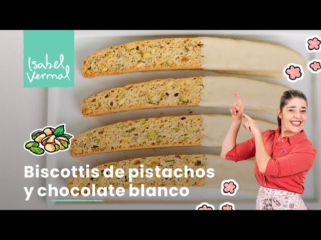 Pistachio and white chocolate biscottis