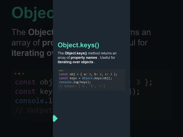⚡ Object.keys() - JavaScript Trick You NEED #Shorts