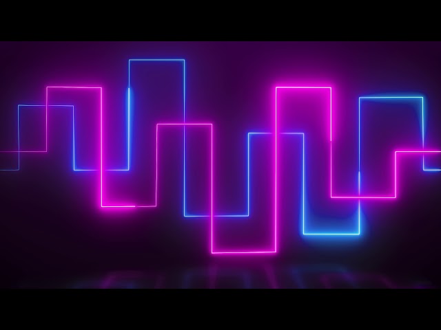 60:00 Minutes / Abstract Geometric Glowing Neon Shape Lines Motion Background Loop Retro Screensaver