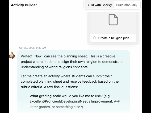 Flint AI activity builder