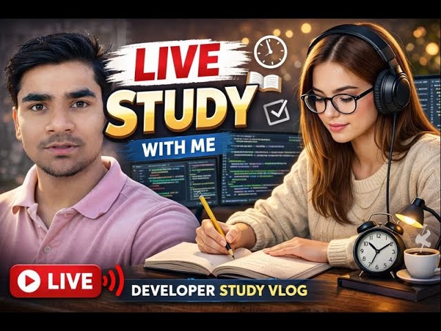LIVE Study With Me 🔴 | Developer Study Vlog | Coding + Focus Session