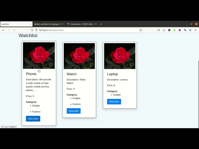 Commerce CS50'S Web Programming with Python and JavaScript