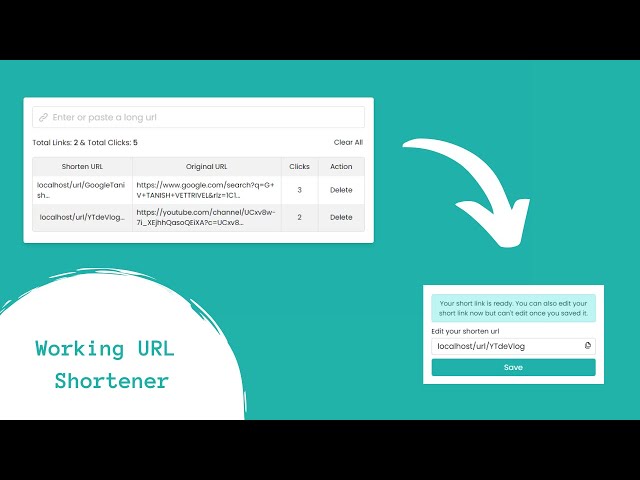 Working URL Shortener Using HTML, CSS, JS, PHP, MySQL | #50DaysOfCode |  G V #deVlog