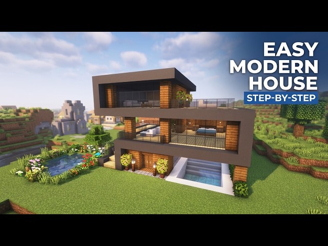EASY Modern House Build in Minecraft Survival! (Full Tutorial)