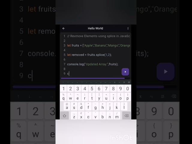 Revmove elements using splice in javascript. #htmltags #html  #htmlcoding #codingislife #codingfun