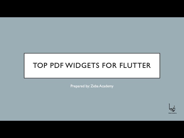 What Are Top PDF Widgets For Flutter?