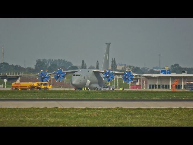 Very Rare! Antonov An-70 Taking Off from Leipzig/Halle Airport (Germany)