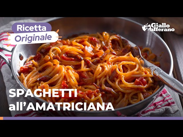 SPAGHETTI ALL'AMATRICIANA - la RICETTA TRADIZIONALE🍅🥓🍝