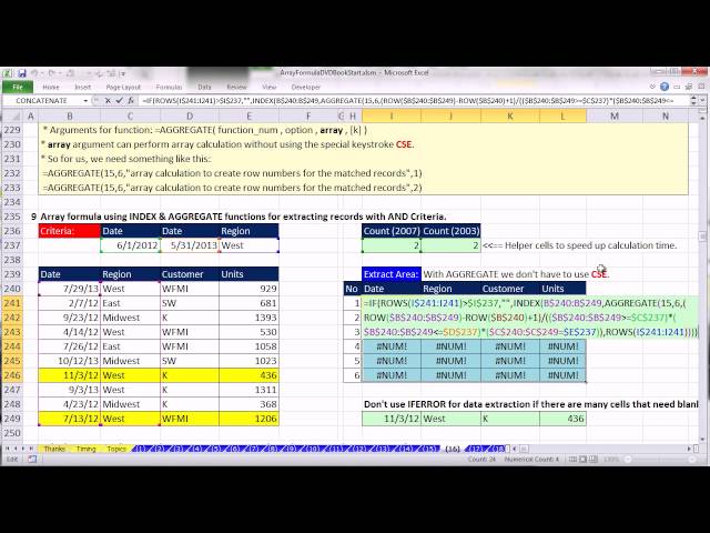 Ctrl + Shift + Enter: Excel Array Formulas 16: Formulas To Extract Records With Criteria 23 examples