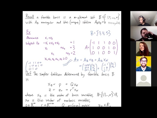 Linear Programming 21: The simplex method - In general