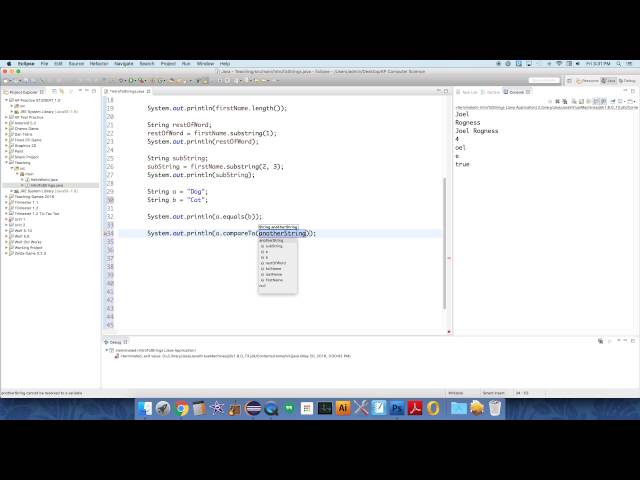 String compareTo()
