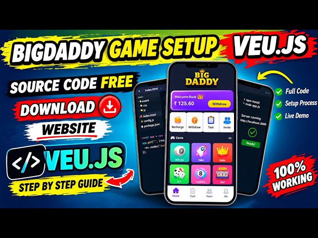 Big Daddy Game Setup (Veu.js) | Free Source Code Download 2026!📈