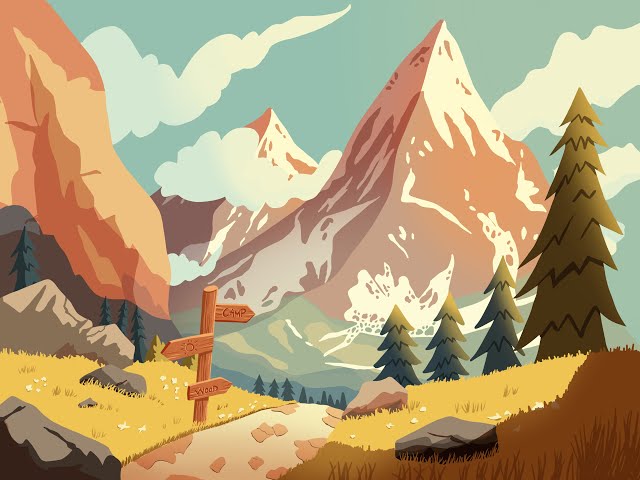 Digital Landscape Painting Timelaps #procreate #digitalart #painting #landscape