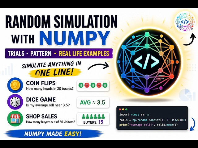 NumPy Random Simulation Explained - Coin Flips, Dice Rolls & Real-Life Examples
