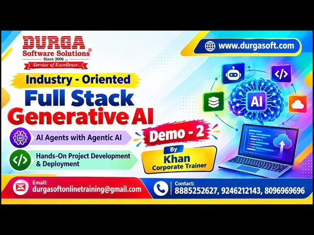 Full Stack Generative AI AI Agents with Agentic AI tutorial || Demo - 2 || by Khan Corporate Trainer