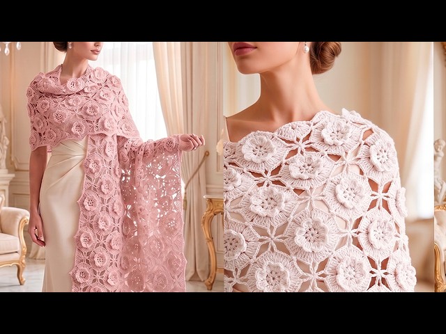 Beautiful Super Cute Lacy Shawl or Poncho EASY Crochet Tutorial for Beginners