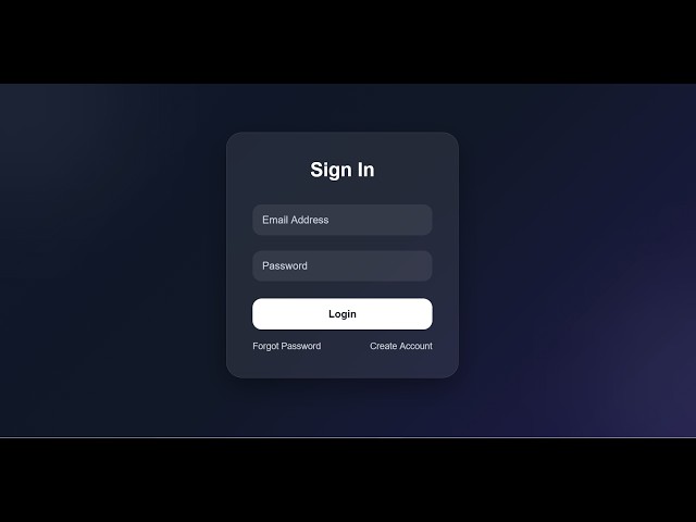Login Form In HTML & CSS | Sign In Form