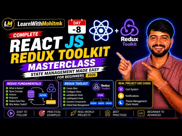 React JS Day -8🔴 | Master Redux Toolkit in One Video  🔥| MERN stack Series Day-26