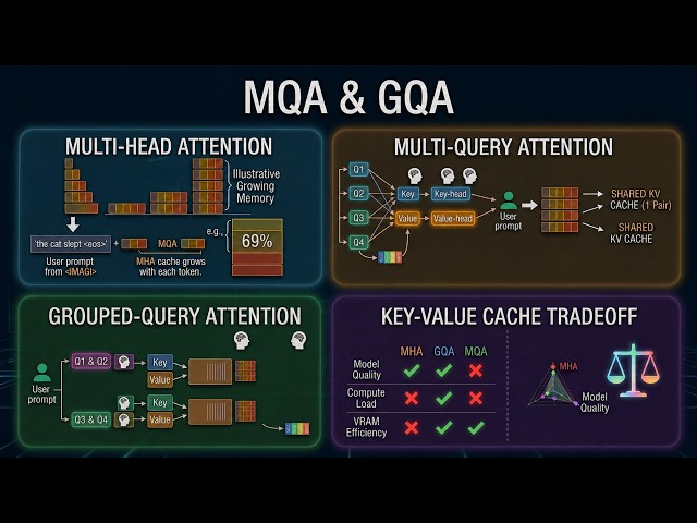 Why LLMs Use 75% Less Memory — GQA & MQA Explained in 8 Min