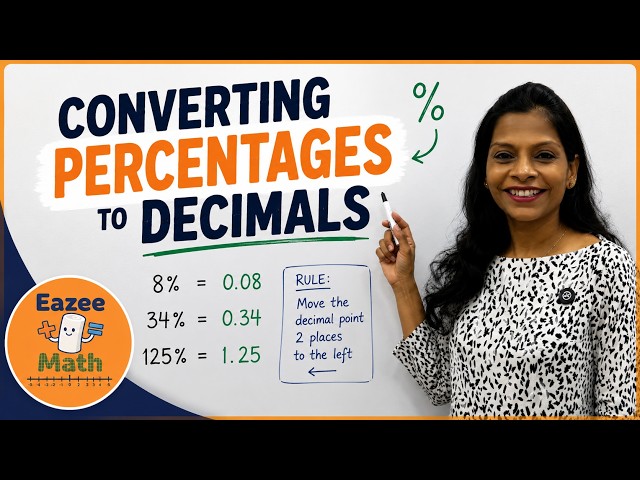 5.  Convert Percentages to Decimals in Minutes! | Math for Beginners