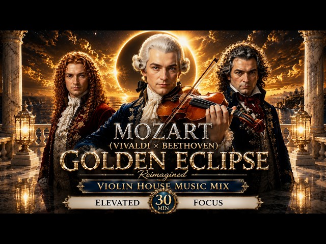 Mozart (Vivaldi x Beethoven) Violin House Music Mix – Golden Eclipse Reimagined 30Min Elevated Focus