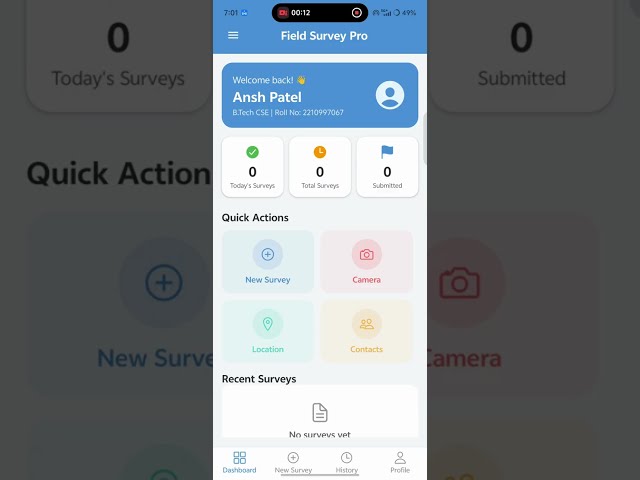 Field Survey Pro | React Native & Expo Mobile App Project