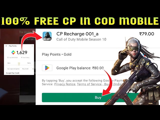 How To Get Free COD MOBILE CP Through Google Play Store Play Points | Earn Play Store Play Points