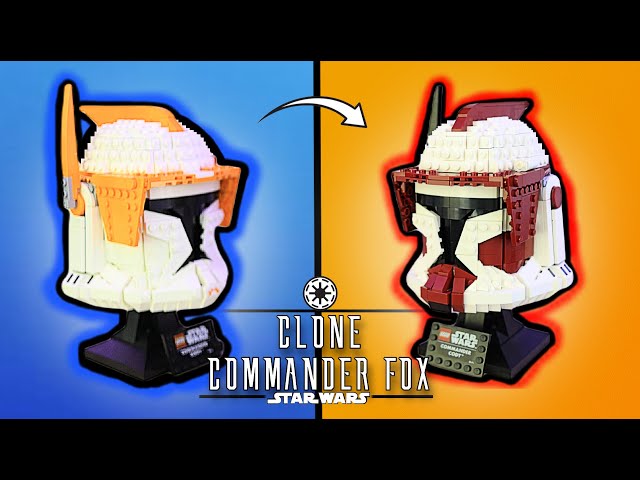 LEGO Commander Fox Helmet How To Build - LEGO 75350 Commander Cody Conversion Build Tutorial
