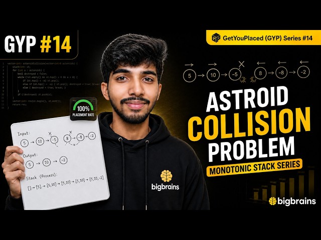 Asteroid Collision Explained | Stack Pattern | LeetCode 735 | GYP #14