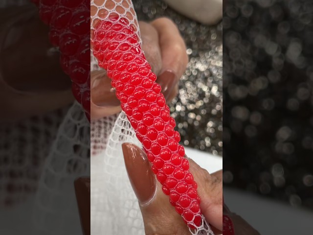Juicy Red Raspberry Nail that turns Poisonous White in Water 🍓☠️💦 #nails #art #cute #nailtutorial
