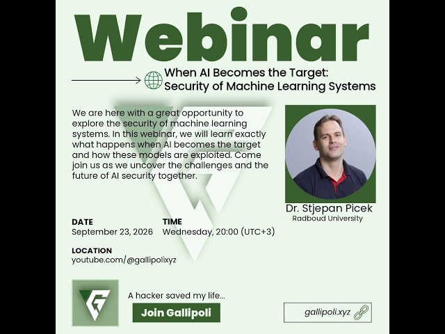 When AI Becomes the Target: Security of Machine Learning Systems - Dr. Stjepan Picek