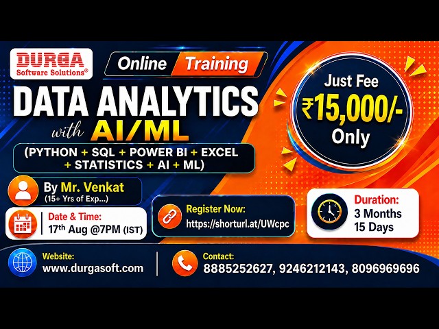 DATA ANALYTICS with AI/ML Online Training @ DURGASOFT