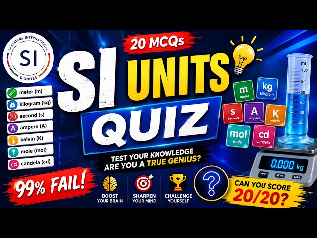 SI UNITS QUIZ 🔥 | 20 MCQs to Test Your Science Knowledge | Can You Score 20/20? | Video 40