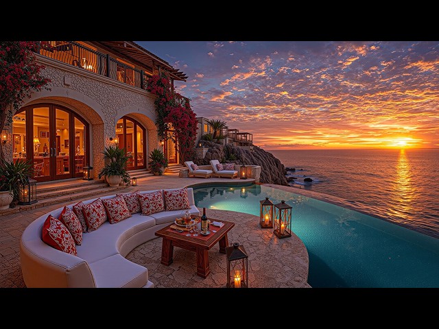 Tranquil Bossa Nova On A Coastal Villa Terrace - Elegant Jazz Melodies And Soothing Ocean Sounds