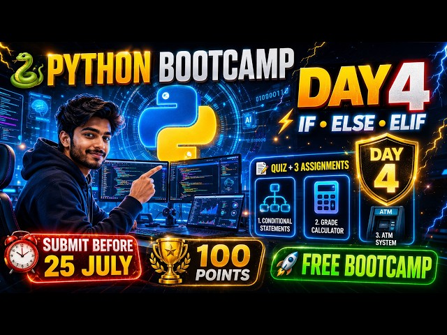 Python Bootcamp Day 4 Assignment & Quiz | if-else | Submit Before 25 July | ManaTrick
