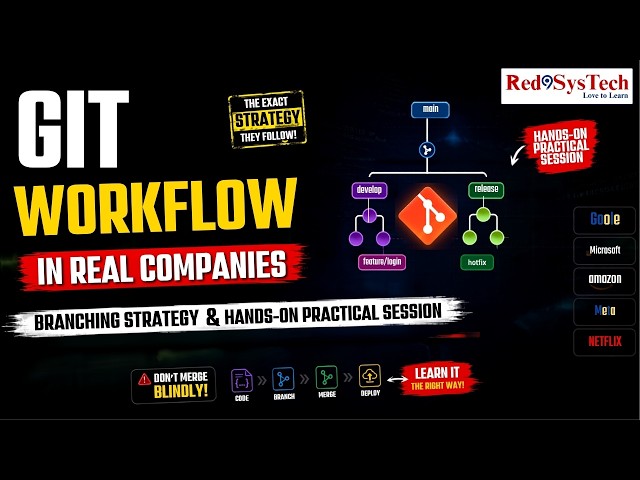 Git Workflow in Real Companies | Branching Strategy & Hands-On Practical Session | Red9SysTech