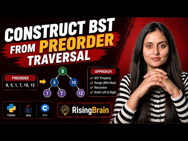 Construct BST from Preorder Traversal | Python, Java & C++ | With Optimised Solution